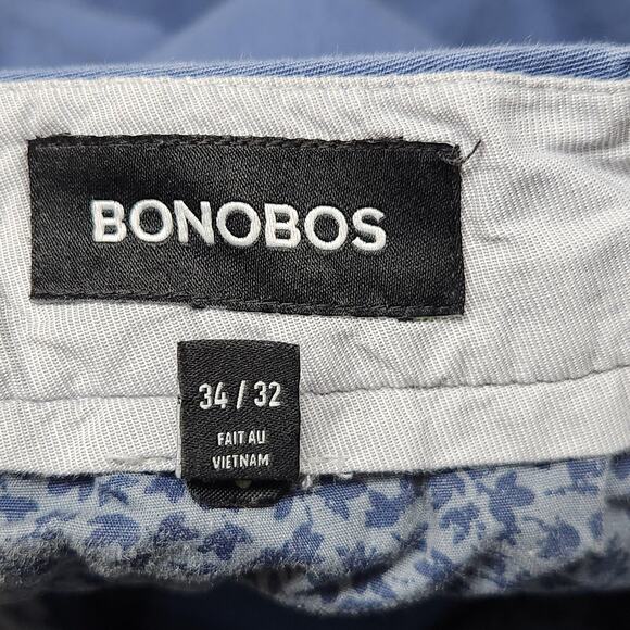 Bonobos Pants Mens 34x32 Blue Athletic Fit Chino Stretch Flat Front Actual 34X29 - Picture 13 of 16